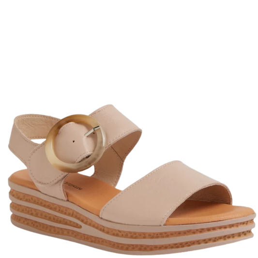 Django & Juliette - Cubbie Leather Platform Sandals - Nude