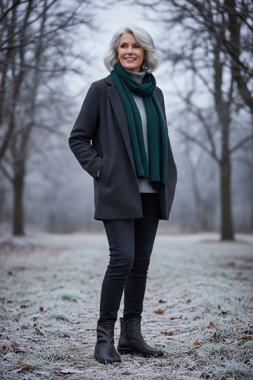 Black ankle boots casual winter