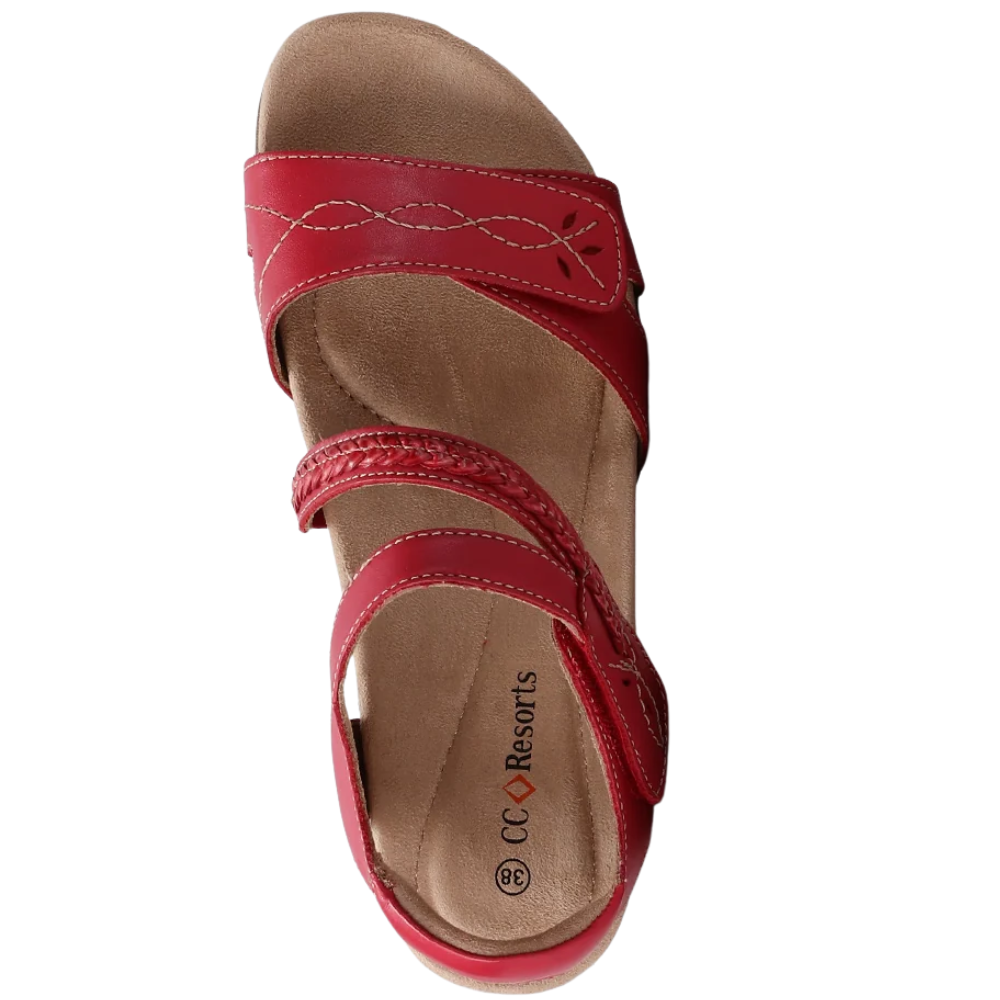 CC Resorts - Ferro Womens Leather Sandal - Red