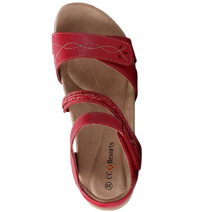 CC Resorts - Ferro Womens Leather Sandal - Red