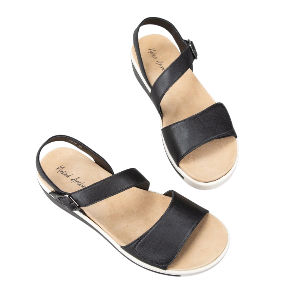 Naked Arches by Le Sansa - Hawai Women's Leather Sandals - Black
