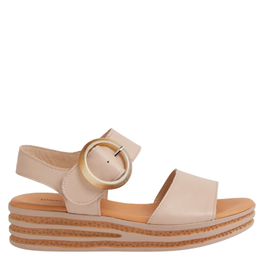 Django & Juliette - Cubbie Leather Platform Sandals - Nude