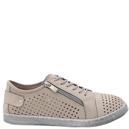 Cabello EG17 Women's Wide Fit Leather Sneakers - Taupe