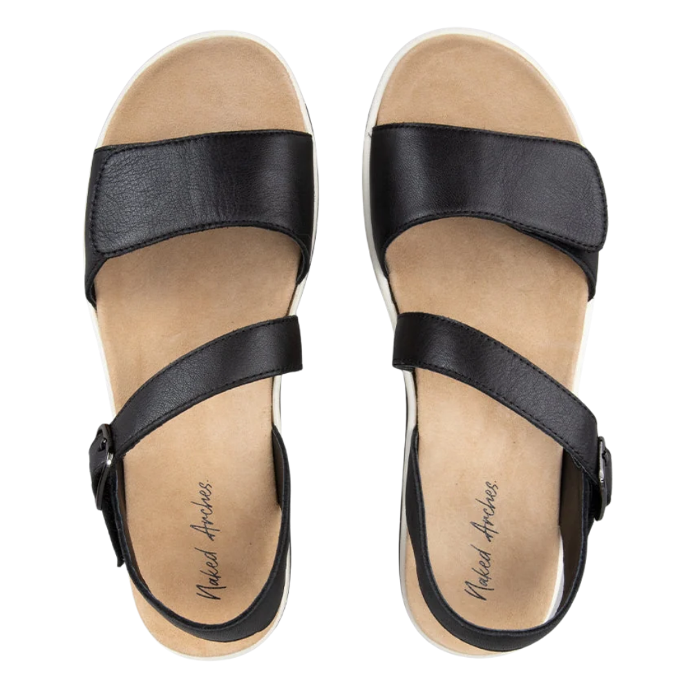 Naked Arches by Le Sansa - Hawai Women's Leather Sandals - Black