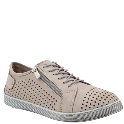 Cabello EG17 Women's Wide Fit Leather Sneakers - Taupe