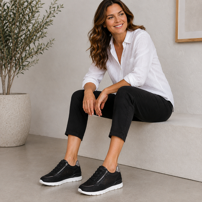 CC Resorts - Caitlyn Women's Sneaker - Black/Pewter