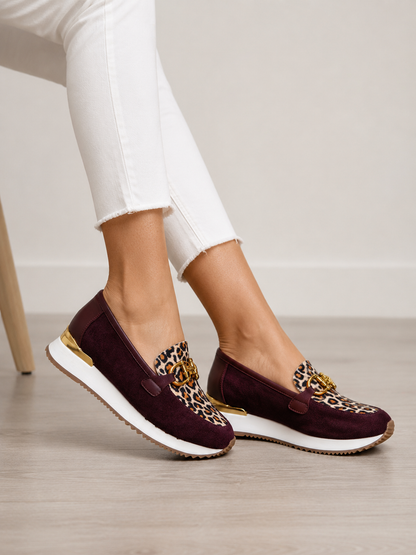 Belle Scarpe - Rebekah Loafer - Bordo/Leopard