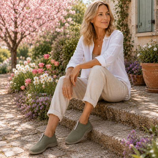 CC Resorts - Tabitha Khaki Knit Slip-On Sneakers