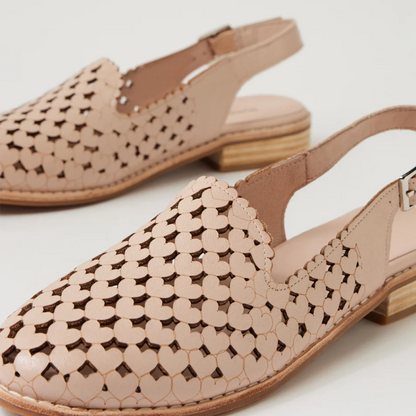 Django & Juliette - Anuli - Nude Leather Slingback Flats