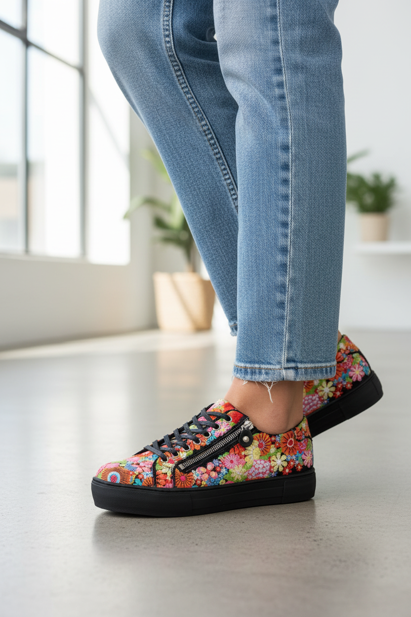 Django & Juliette Floral Sneaker on Model