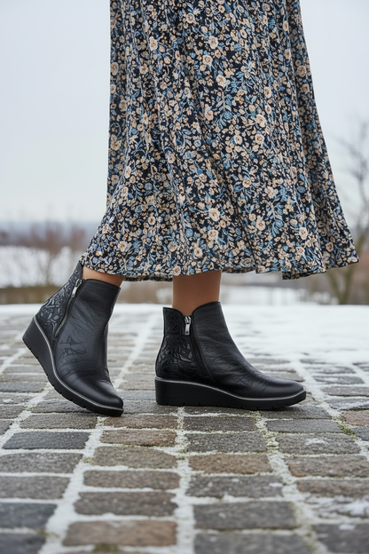 Feminine winter boot styling