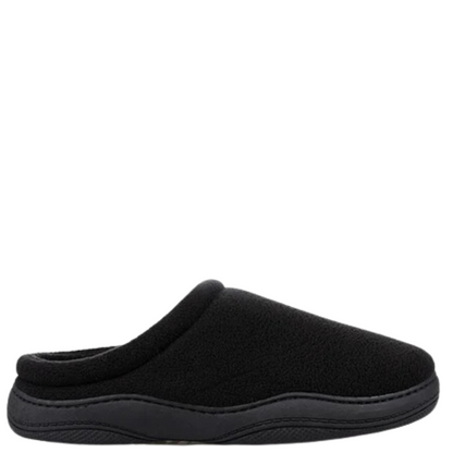 A black Tamarac Suzie clog slipper with a closed back and a plush upper.